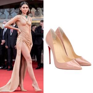 Christian Louboutin So Kate 120mm Patent Leather Pumps Blush Size 39.5